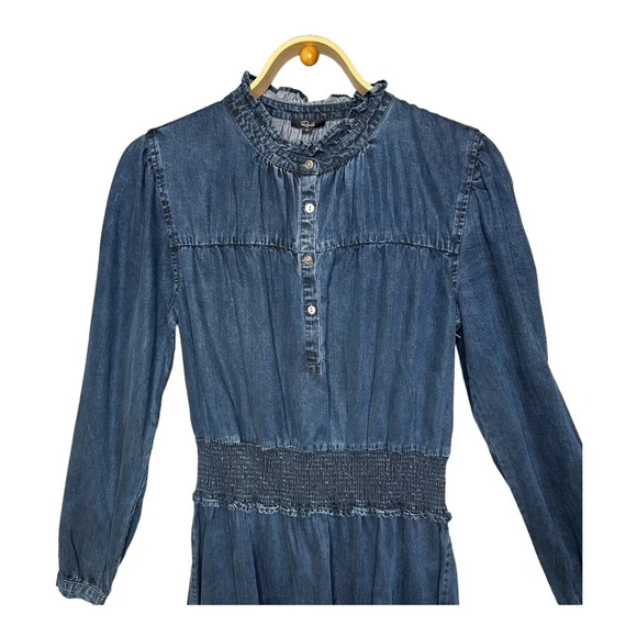 Rails Shawna Chambray Smocked Waist Minidress. Sz: M - Picture 5 of 9